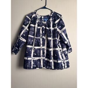 Simply Vera women’s top button jacket in navy and white watermark size XL